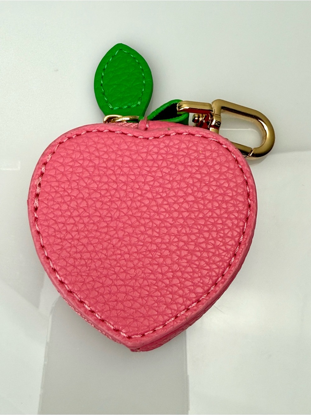 Pink Peach Fruit Micro Mini Bag Charm Coin Purse Keychain - Picture 11 of 14